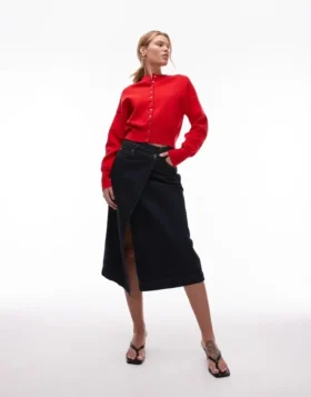 Cardigan ajusté à la taille en tricot Topshop