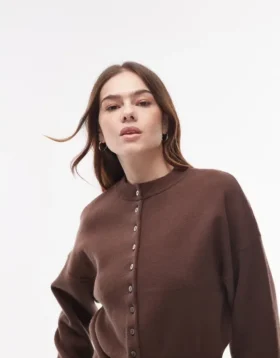 Cardigan ajusté à la taille en tricot Topshop