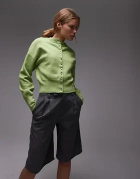 Cardigan ajusté à la taille en tricot Topshop