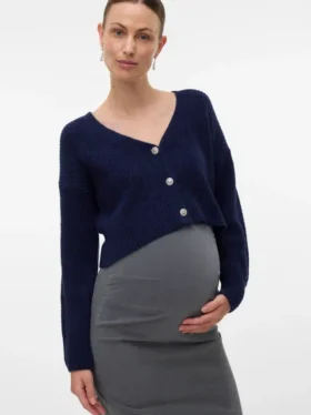 Cardigan en tricot à col en V, coupe classique