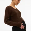 Cardigan en tricot à col rond, coupe classique