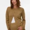 Cardigan en tricot à col rond, coupe classique