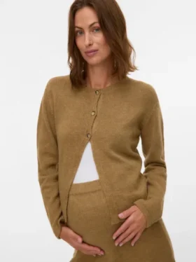Cardigan en tricot à col rond, coupe classique