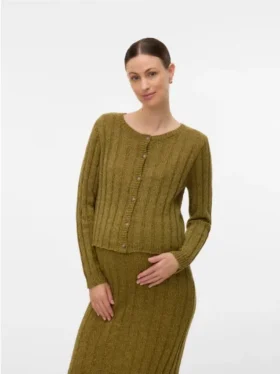 Cardigan en tricot à col rond, coupe classique