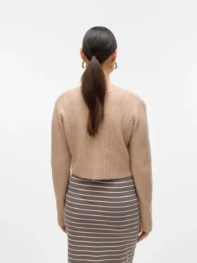 Cardigan en tricot à col rond, coupe classique