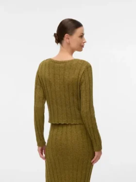 Cardigan en tricot à col rond, coupe classique