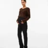 Cardigan en tricot à col rond, coupe classique