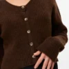Cardigan en tricot à col rond, coupe classique