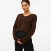 Cardigan en tricot à col rond, coupe classique