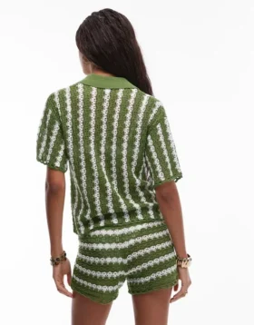 Chemise assortie à rayures tricotées Topshop