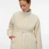 Col montant, poignets élastiqués, bretelles réglables, manches volumineuses, veste