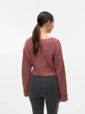 Coupe classique, col en V, poignets repliables, épaules tombantes, pull-over