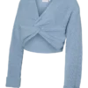 Coupe classique, col en V, poignets repliables, épaules tombantes, pull-over