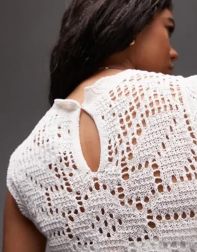 Débardeur en tricot « Stitchy » à bord festonné de Topshop