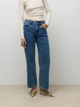 Jeans Awrena à taille mi-haute et coupe large