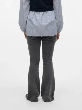 Jeans bootcut à taille mi-haute et coupe classique