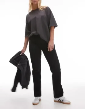 Jeans droit taille haute Topshop