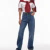 Jeans droit taille haute Topshop