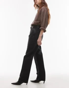 Jeans droit taille haute Topshop