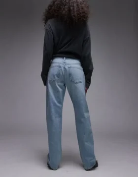 Jeans droit taille haute Topshop