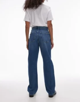 Jeans droit taille haute Topshop