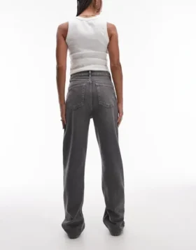 Jeans droit taille haute Topshop