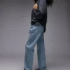 Jeans droit taille haute Topshop