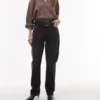 Jeans droit taille haute Topshop