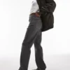 Jeans droit taille haute Topshop