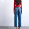 Jeans droit à taille mi-haute Tsrunway