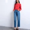 Jeans droit à taille mi-haute Tsrunway