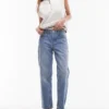 Jeans droit taille moyenne Topshop