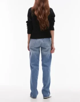 Jeans droit taille moyenne Topshop