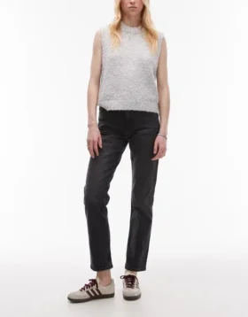 Jeans droit taille moyenne Topshop
