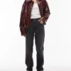 Jeans droit taille moyenne Topshop