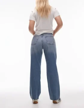 Jeans droit taille moyenne Topshop