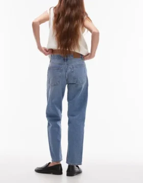 Jeans droit taille moyenne Topshop