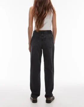 Jeans droit taille moyenne Topshop