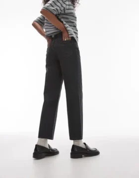 Jeans droit taille moyenne Topshop