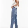 Jeans droit taille moyenne Topshop