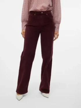 Jeans en velours côtelé taille haute et coupe large Vmtessa