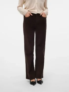 Jeans en velours côtelé taille haute et coupe large Vmtessa