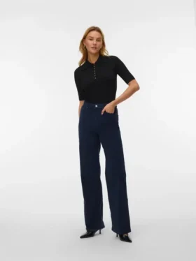 Jeans en velours côtelé taille haute et coupe large Vmtessa