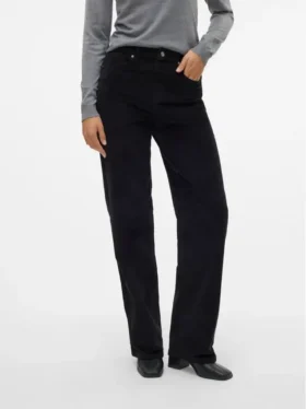 Jeans en velours côtelé taille haute et coupe large Vmtessa