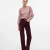 Jeans en velours côtelé taille haute et coupe large Vmtessa