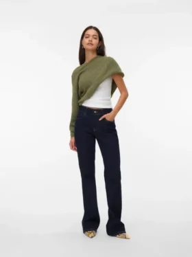 Jeans Snrancy à taille mi-haute et coupe évasée