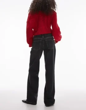 Jeans taille basse à jambes larges Topshop