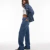 Jeans taille basse à jambes larges Topshop