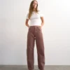 Jeans taille haute coupe Barrel de Tsbarrel