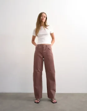 Jeans taille haute coupe Barrel de Tsbarrel